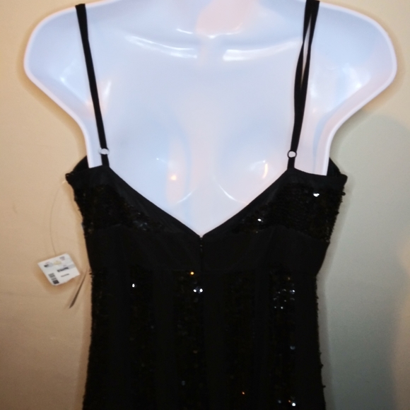 Vintage 90's/Y2K Marina Black Sequinned Chiffon Maxi Dress - Picture 7 of 16